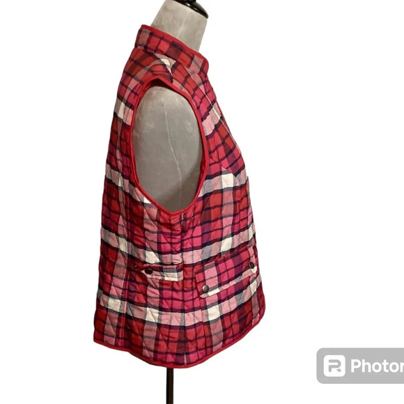Appleseeds SZ MP Vest quilted plaid pink sporty preppy athletic vibrant … - Picture 3 of 9